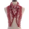 Korean Floral Lace Triangle Scarf with Tassels - Classic Breathable Design for Women