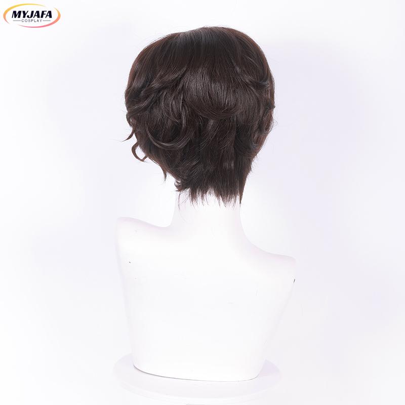 High Quality Dazai Osamu Cosplay Wig Anime Cosplay Short Brown Heat Resistant Synthetic Hair Wigs + Wig Cap