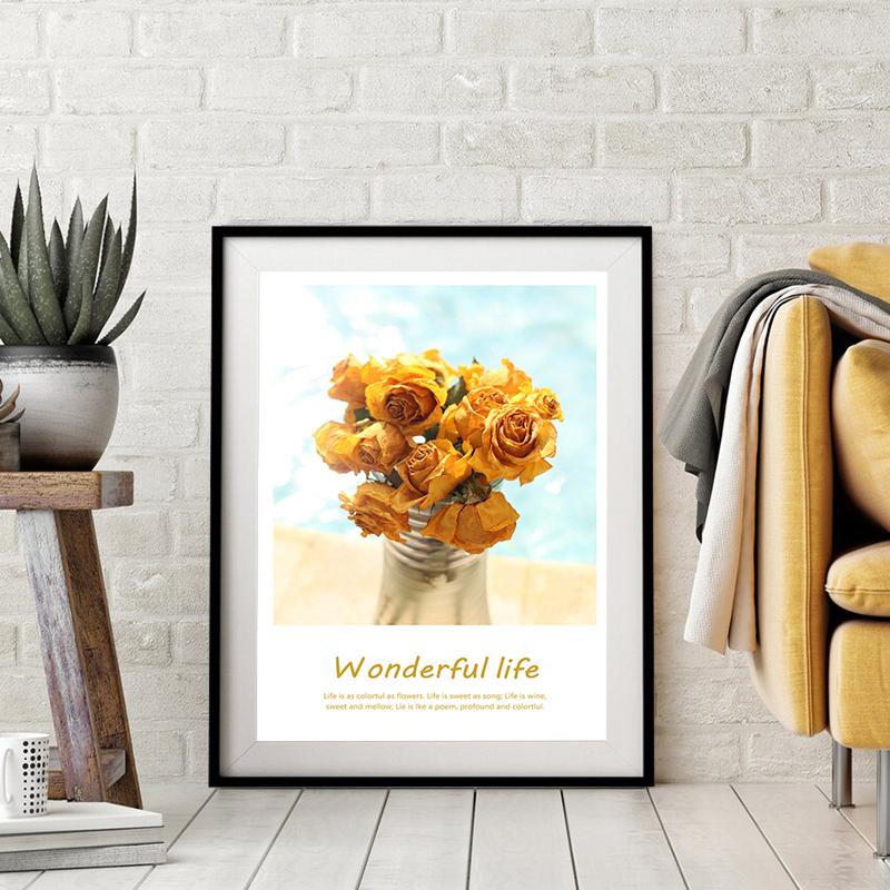Nordic Minimalist Sunflower Chrysanthemum Posters Prints Wall Art Pictures Wonderful Life Canvas Painting Living Room Home Decor