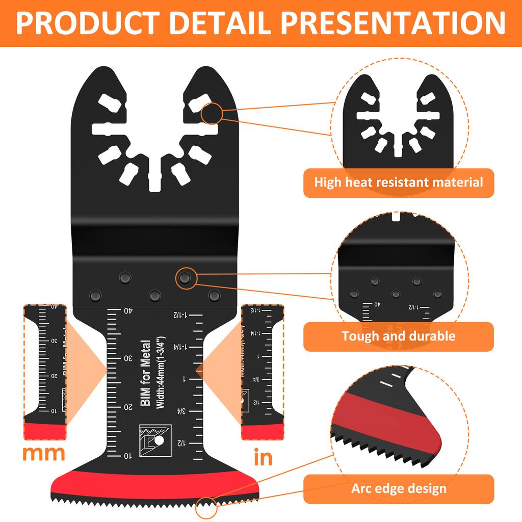 4Pcs Titanium Bi-Metal Oscillating Saw Blade Multipurpose Oscillating Multitool Blades Precise Cutting Oscillating Tool