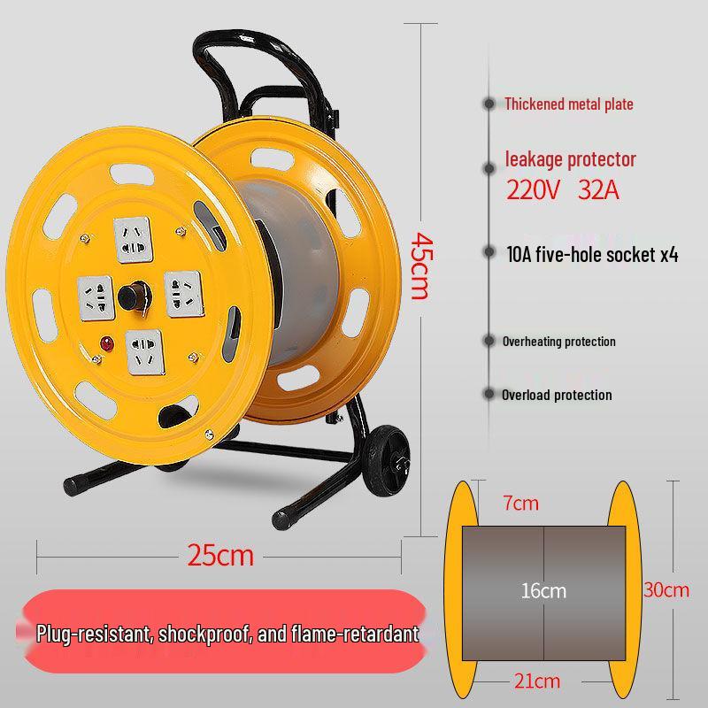 Mobile Cable Reel Spool: Empty Winder for Cables, Take-up and Extension Cord Management