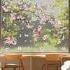 Pegatina Estática para Ventana de Rama de Pájaro de Flor de Cerezo Elegante Decoración para el Hogar para Cristal Decoración de Ambiente Removible