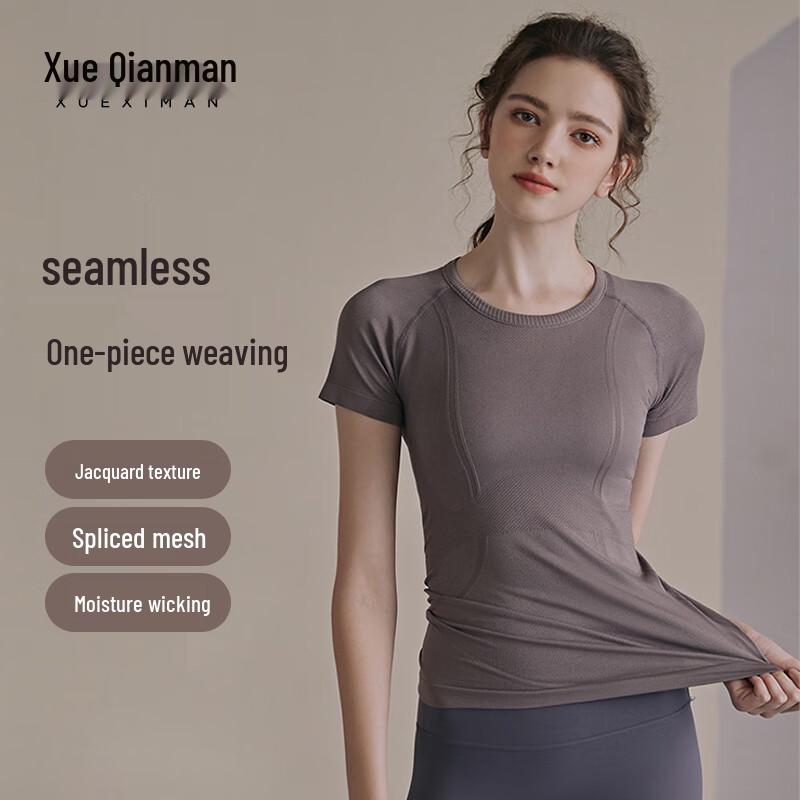 

Xue Qiman Women s Quick-Dry Short Sleeve Yoga & Workout T-Shirt L