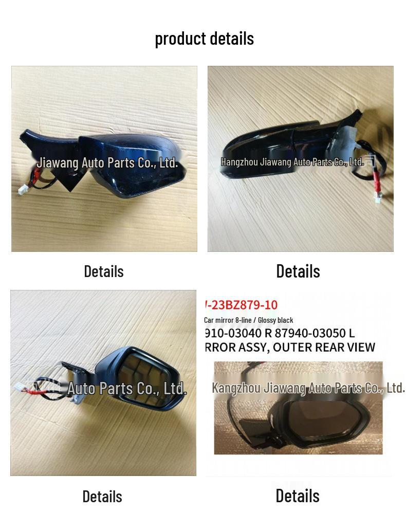 Toyota BZ3 2023 Rearview Mirror 8-Wire, Gloss Black, Right 87910-03040, Left 87940