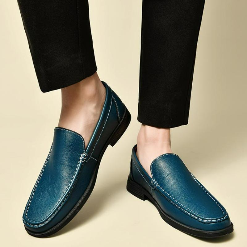Fashion Men's Leather Shoes Slip on Dress Shoes Office Loafers Wedding Party Mocasines Plus Size Casual Shoe Luxury Business Men Shoes