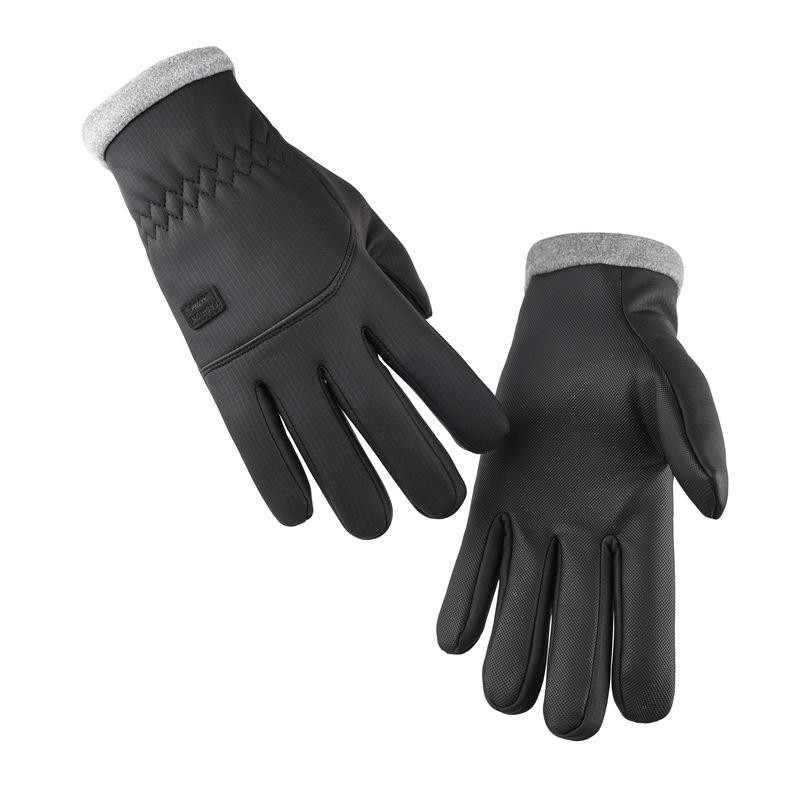 

Men s Plus Velvet Windproof Cycling Gloves - Skin-Friendly, Touchscreen Compatible, Warm, Non-Slip for Autumn and Winter Outdoor Riding. One Size