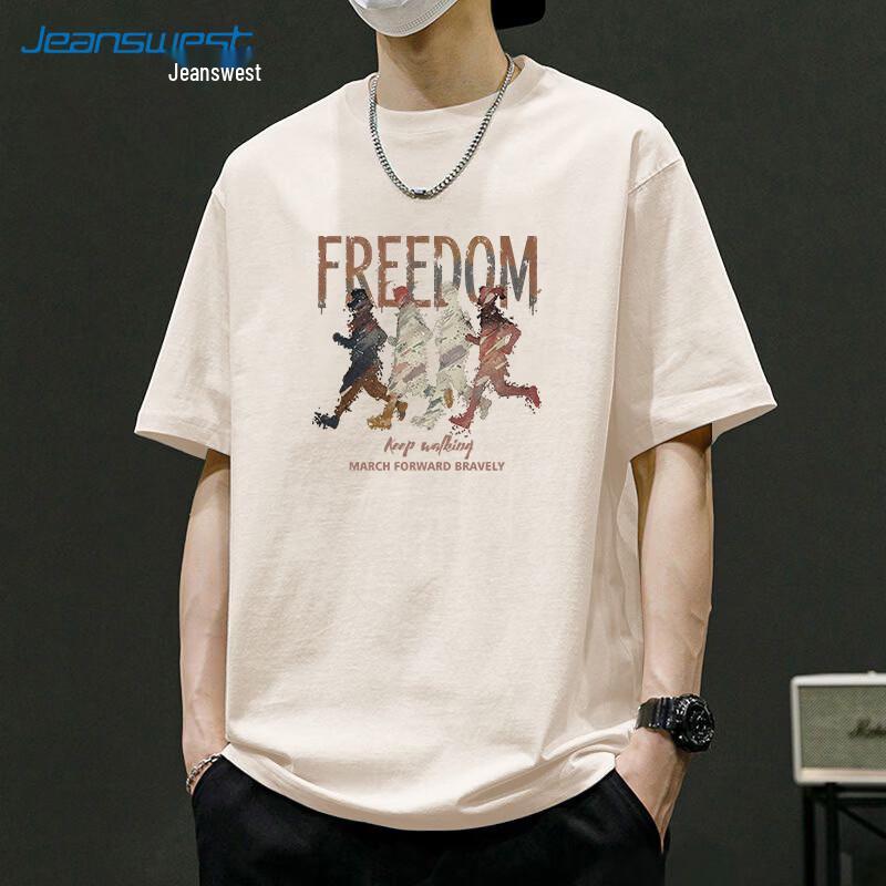Мужская хлопковая футболка с графическим принтом Jeanswest Run Freely XL