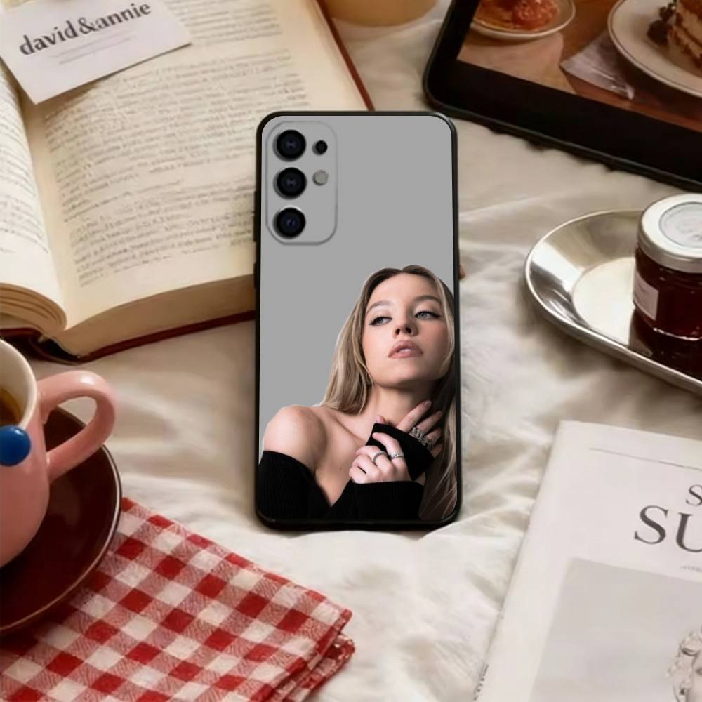 Sydney Sweeney Phone Case Black Silicone Soft For Samsung S25,S24,S21,S22,S23,S30,Ultra,S20,Plus,Fe,Lite