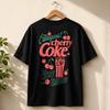 Men's Cherry Coke Graphic T-Shirt Black Crew Neck Short Sleeve Casual Tee Cotton