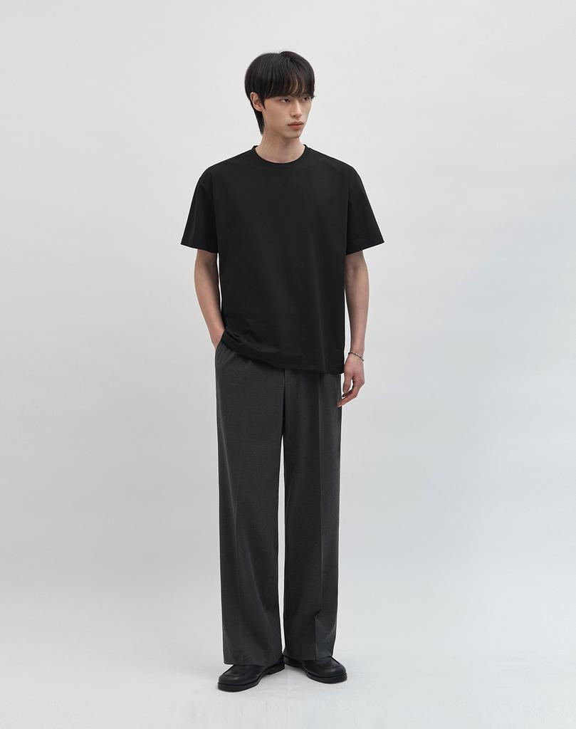 WORK ON BODY OFF (Regular) Airbit Cooling Solid Semi-Overfit Short Sleeve T-Shirt [Black]