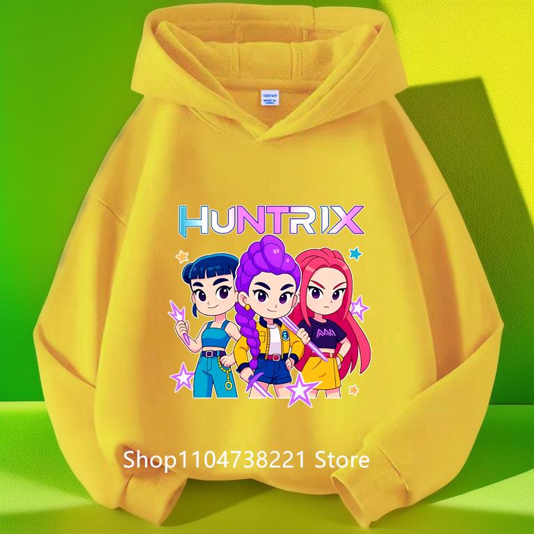 Sweat à Capuche Kpop Huntrix - Streetwear Hip-hop En Polaire Chaude Pour Enfants Et Ados