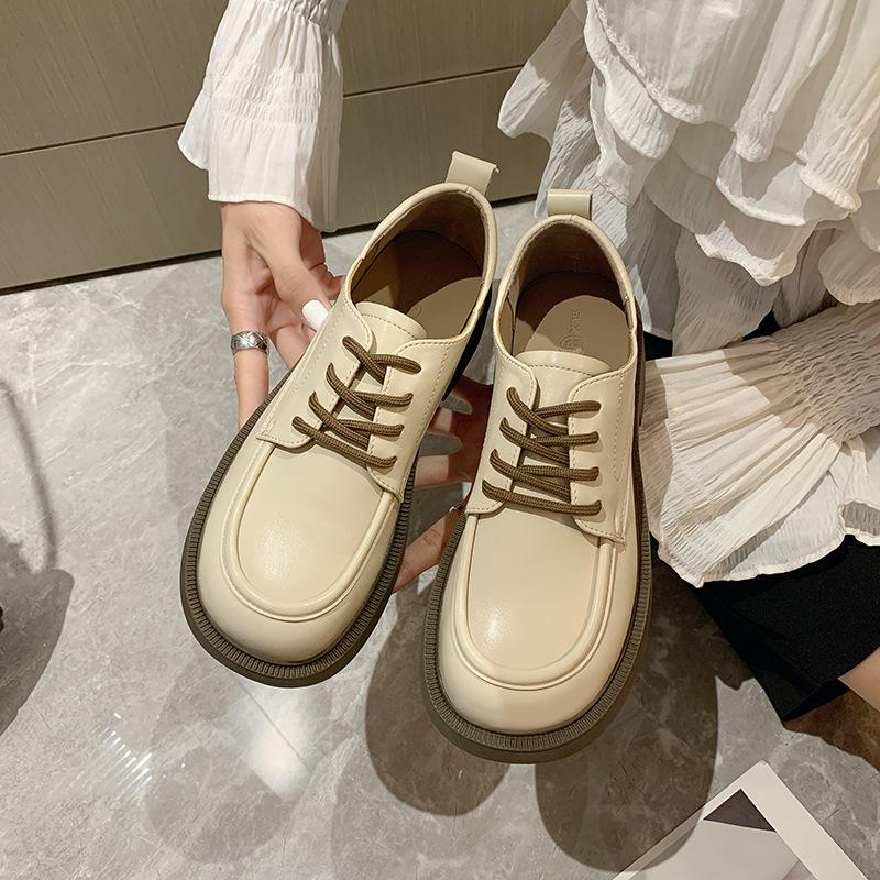 Summer platform shoes, autumn new retro round head low-top single shoes women's factory