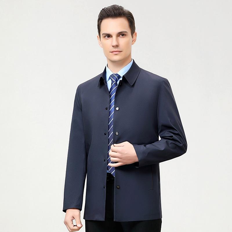 Men's Jacket Men's Autumn New Men's Casual Executive Jacket Lapel Middle-aged Dad Jacket