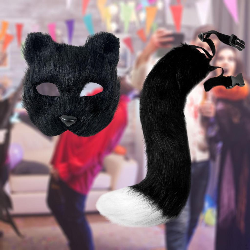 Artificial Cat Tail Halloween Party Festival Decoration Prop Set