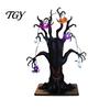 Halloween Themed Showcase Decor Lighted Spooky Dead Tree Tabletop Decor, Ghost Face Haunted Light Up for Party with Pumpkin Spider LED String Lights,