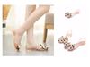 Damen Pünktchen Schleife Flache Jelly Slip-On Sandalen