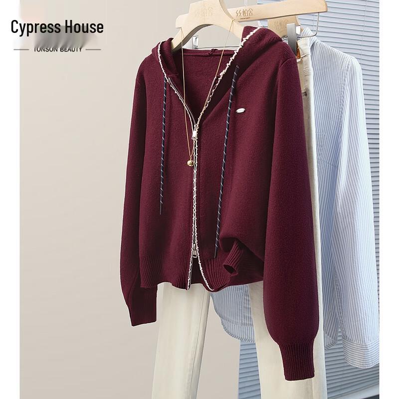 

Women s Hooded Long Sleeve Knit Cardigan One Size
