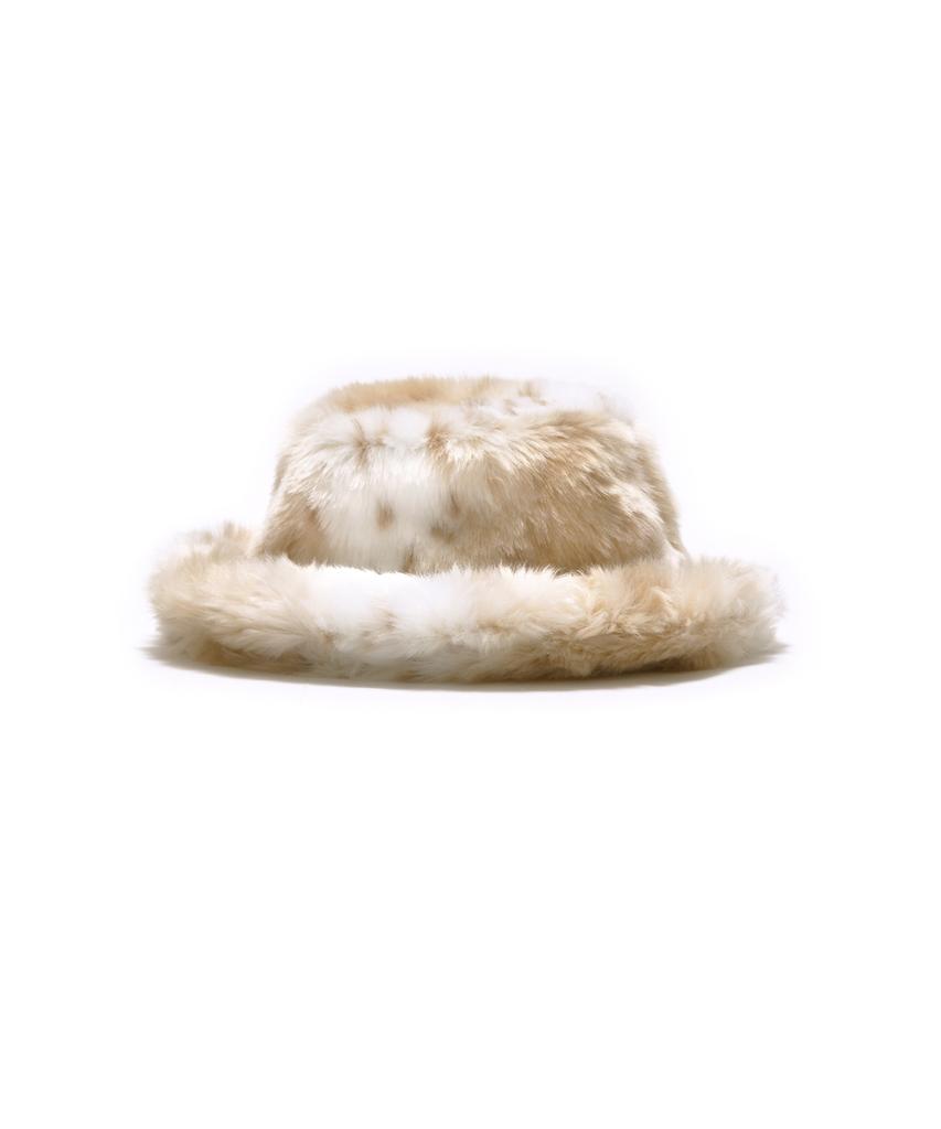 Belji Fox Fur Hat Ivory