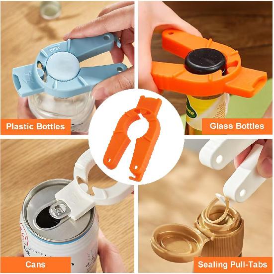 3 Pack Plastic Bottle Cap Opener, 3 in 1 Multi-Purpose Water Bottle Opener, Water Bottle Opener for Arthritic Hands or Home, Kitchen, Camping, and