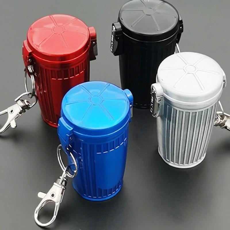 Convenient Metal Travel Ashtray With Secure Lid Creative Portable Ashtray Ashes Holder SpillProof for Outdoor Indoor Use