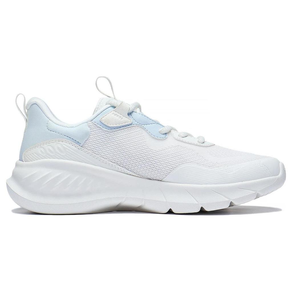 Li Ning Easy Fit Fle Cushioning Abrasion Resistant Breathable Low top Casual Running Shoes Women's White Blue ARST074-3