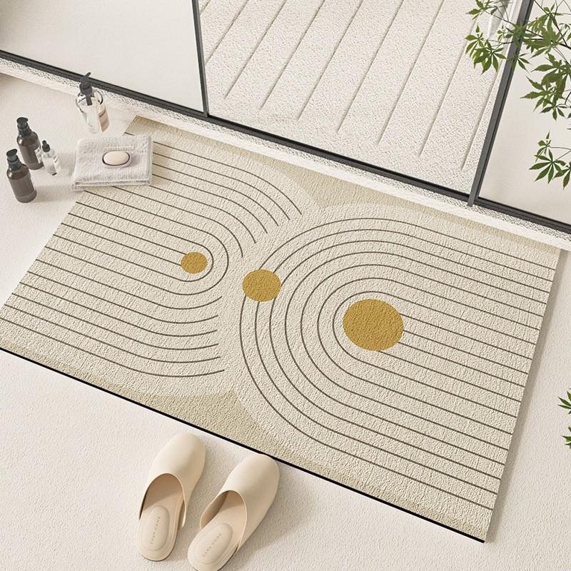 Silica Diatomite Bath Mat Absorbent Fast Drying Non Slip Floor Rug Bathroom Entrance Modern Minimalist