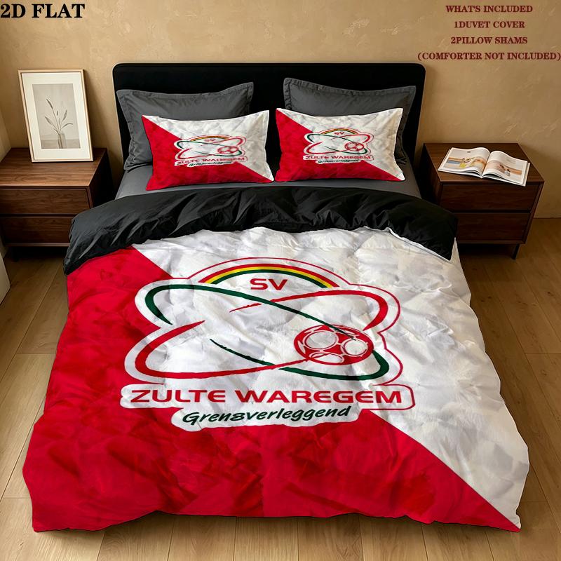 Sv Zulte Waregem Pattern Bedding uilt Set uilt Cover Pillowcase Home Decoration Birthday Gift (1 * duvet cover + 2 * pillowcase without core)