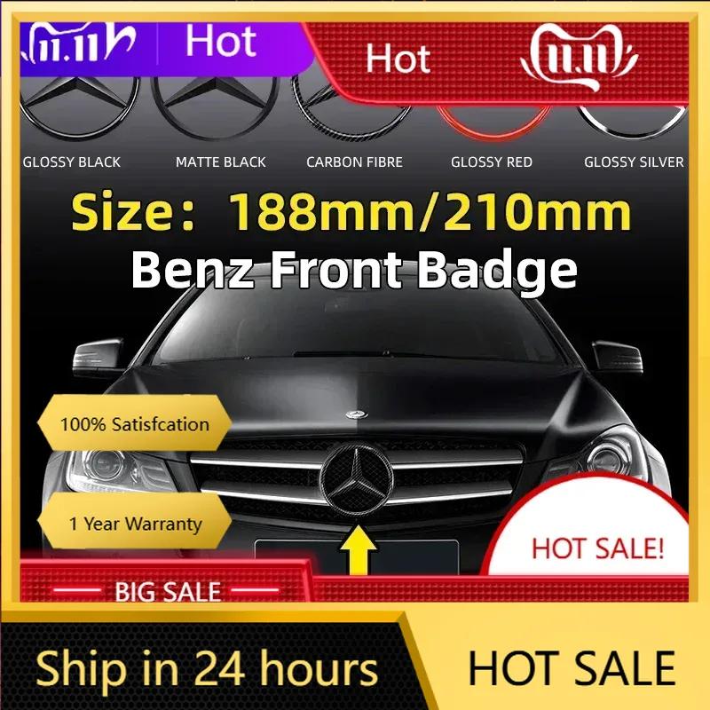 WXUKM1 C200 E200 New 2025 For Mercedes Benz 1pc 188mm 210mm Car Front Grill Badges Lid Covers Logo Sticker For Mercedes Benz AMG class