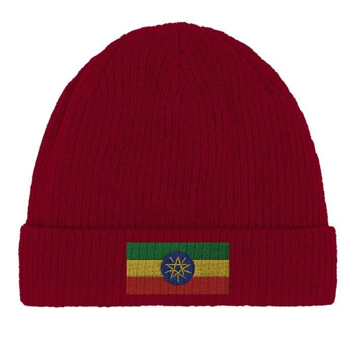 Bonnet Drapeau Éthiopie en Rouge