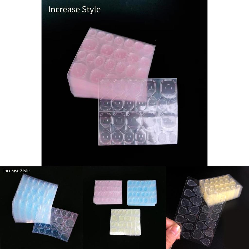 Transparent Double-sided Sticky Jelly Nail Adhesive For Extended Manicure Lifespan 24 Pieces 0.35mm Yellow Gel