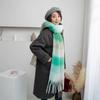 Rainbow Scarf Women's Winter Shawl Couple Colored Plaid Warm Thickened Ins Trendy Cute Girl Student Versatile