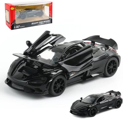 Modello di auto sportiva McLaren 765LT in lega di zinco pressofusa in scala 1/32, modellino di auto da corsa con luci e musica, regalo per bambini