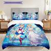 Süßes Cartoon-Thema Sailor Moon Tsukino Usagi Cartoon bequemer Heim-Bettbezug und Kissenbezug (1 * Bettbezug + 2 * Kissenbezug, ohne Füllung)A2