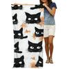 Black Cat Cute Beach Towel for Adults Towel Blanket Ultra Absorbent Quick-Drying Pool Towels for Travel Swimming Camping