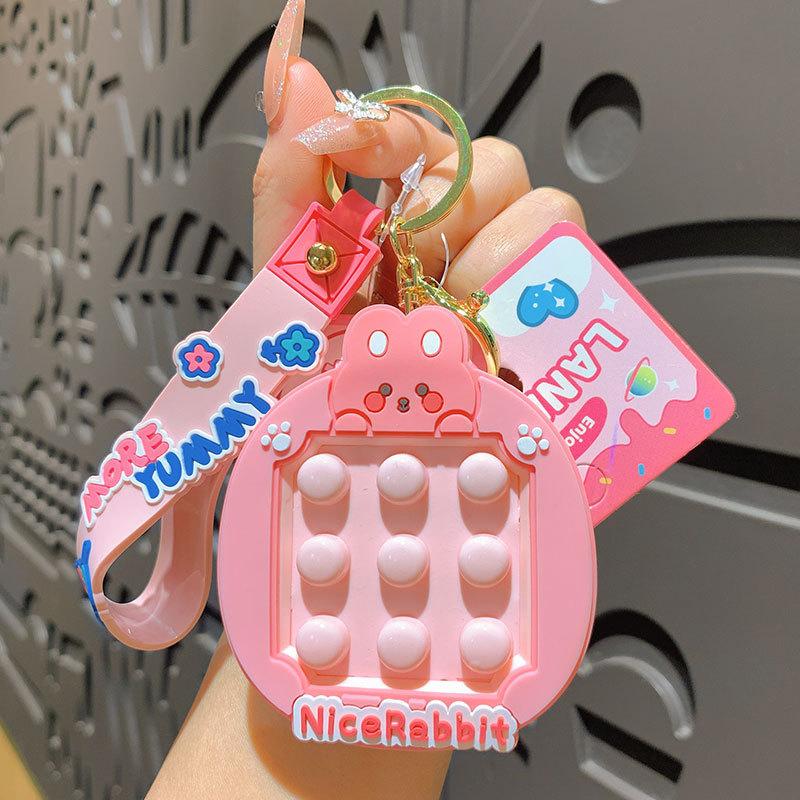 Cute Animals Fidget Toy Kneading Keychain Dinosaur Bear Rabbit Duck Keychain Pendant Adult Stress Reduction Toy