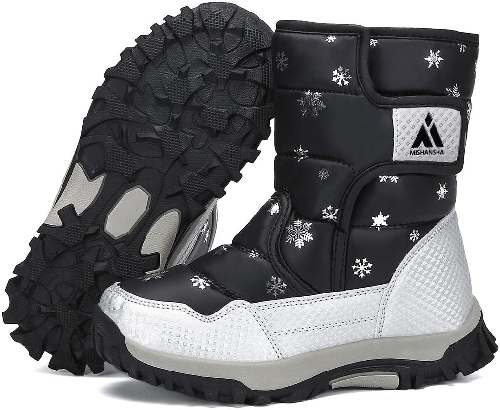 Mishansha Winter Snow Boots with Fleece Waterproof and Perfect for and Playing in the for Boys and Girls Kids' Lining, Non-Slip, School, Outdoors,