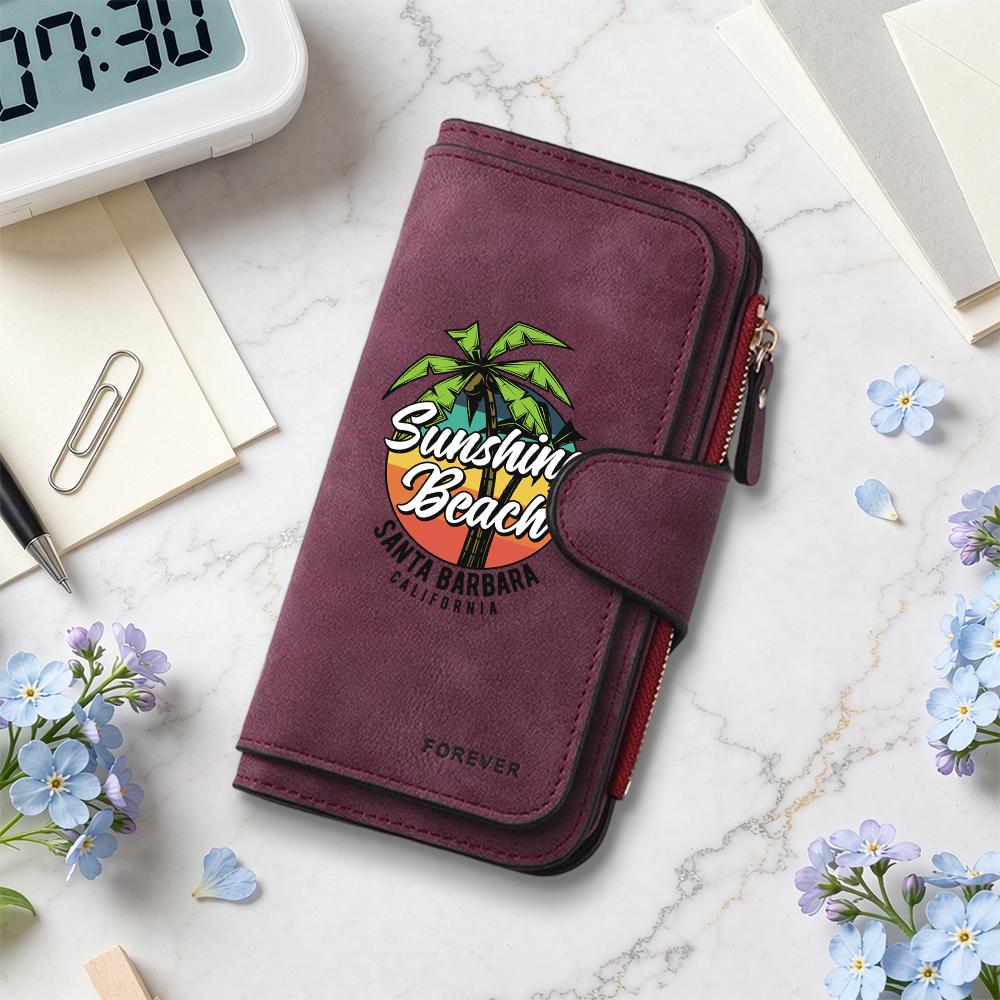 Sunshine Beach Style Long Wallet Fashion Casual Card Holder Portable Daily Use Purse