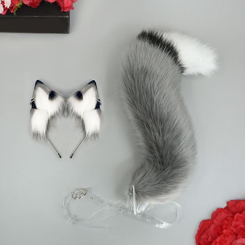 Fox Ears & Tail Cosplay Set - Halloween Beast Yokai Headband & Plush Accessory