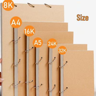 Cuaderno de bocetos A4 Engrosado Desmontable para Estudiantes de Primaria, Mini Cuaderno de Dibujo en Blanco de Bolsillo A5