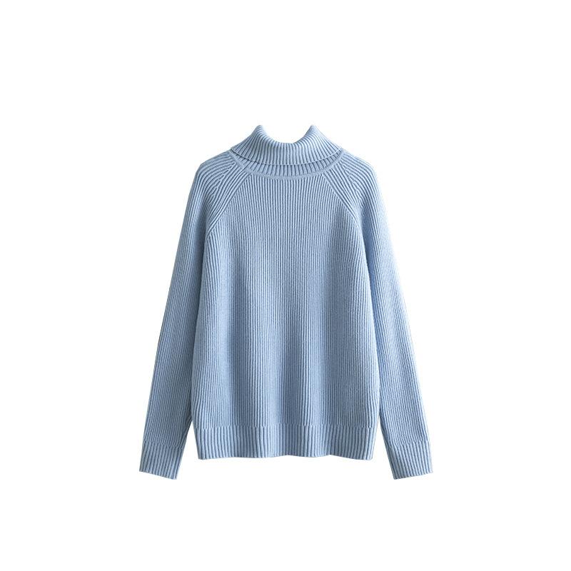 Women's Turtleneck Fuzzy Knit Pullover Sweaters Long Sleeve Oversized Casual Jumper Tops for Women Basic Fall Winter Solid Color Chunky Sweaters