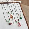 Colorful Beaded Gingerbread Man Christmas Necklace - Cute & Sweet Clavicle Chain for Women, Fashionable Sweater Accessory