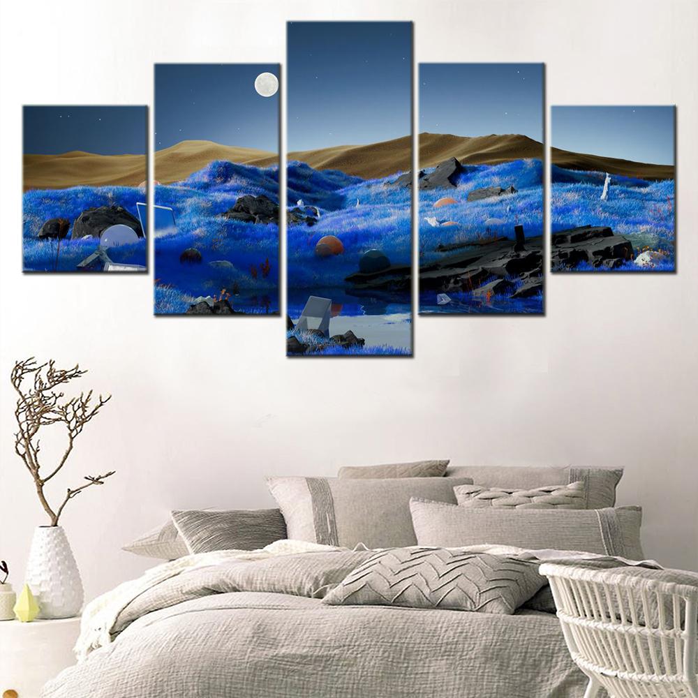 Canvas Wall Art for Living Room Post Painting Nature Dreamlike Landscape Wallpaper Home Decor Picture Print Artwork 5 PCs No Frame