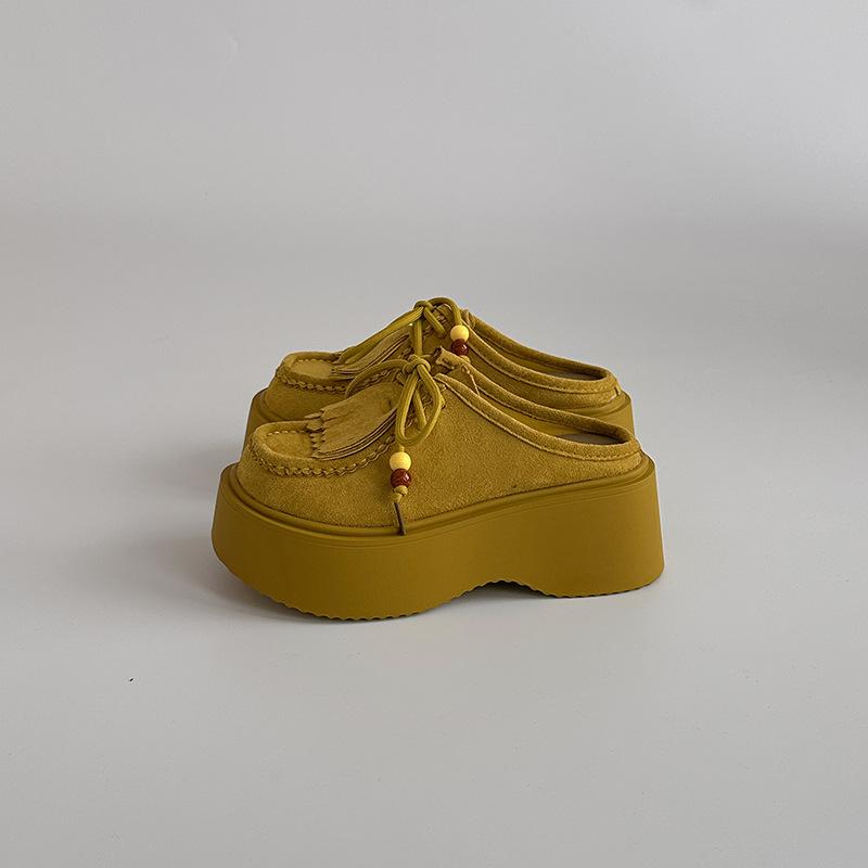 Retro Platform Beaded Lace-up Martin Boots Women's Autumn and Winter Lace-up Fashion Matte Leather Versatile Platform Casual Shoes Tide