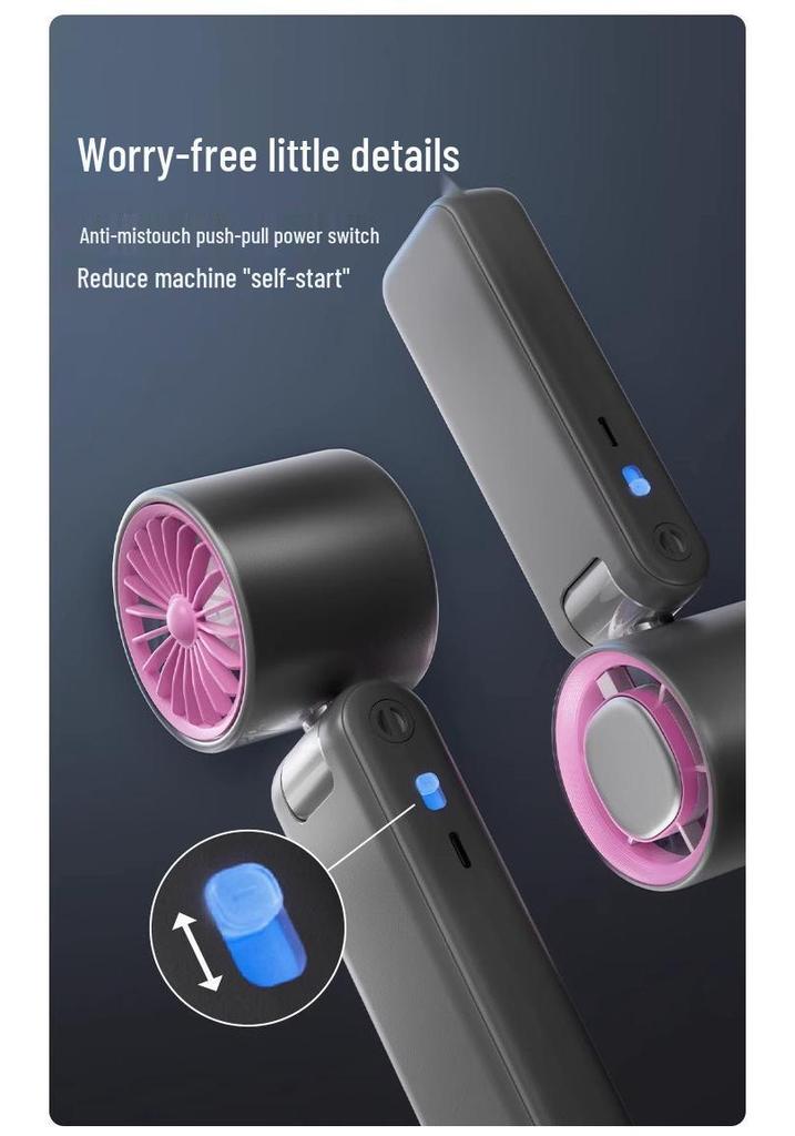 Turbo High-Speed Handheld Fan: Portable USB Rechargeable, 100-Speed Digital Display for Outdoor Cooling