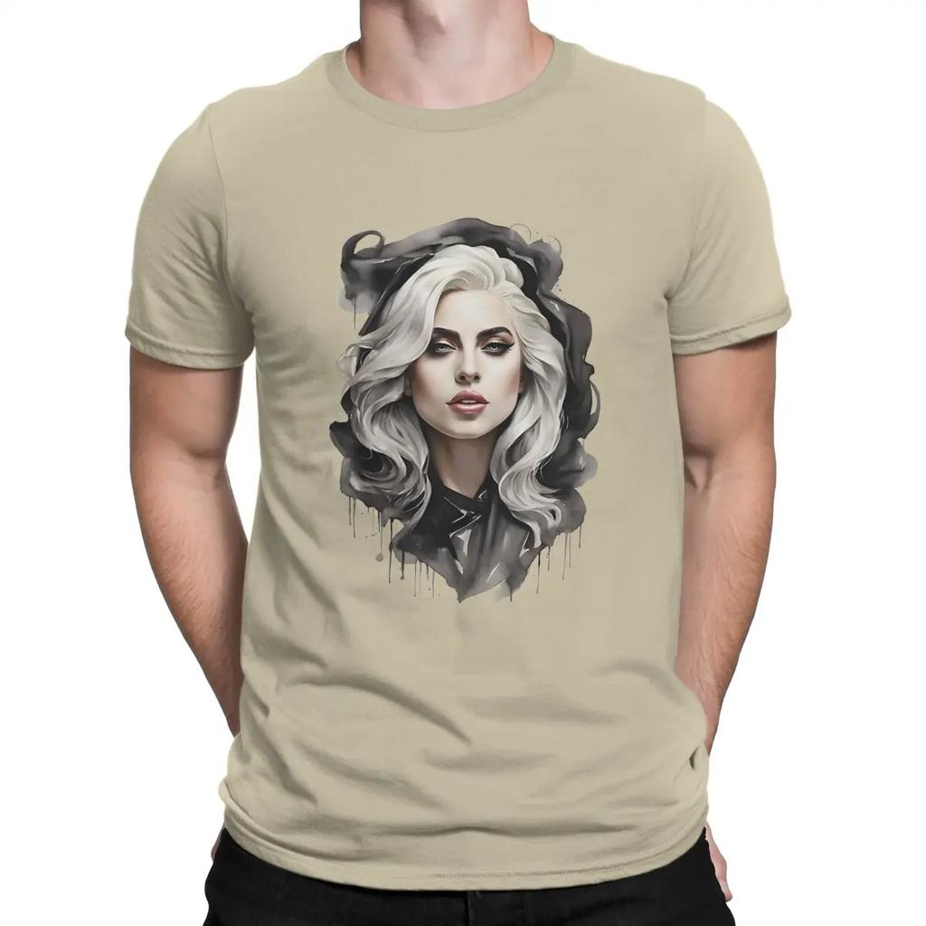 Pop Star Man's TShirt L-Lady Gaga Crewneck Short Sleeve 100% Cotton T Shirt Funny Top Quality Birthday Gifts
