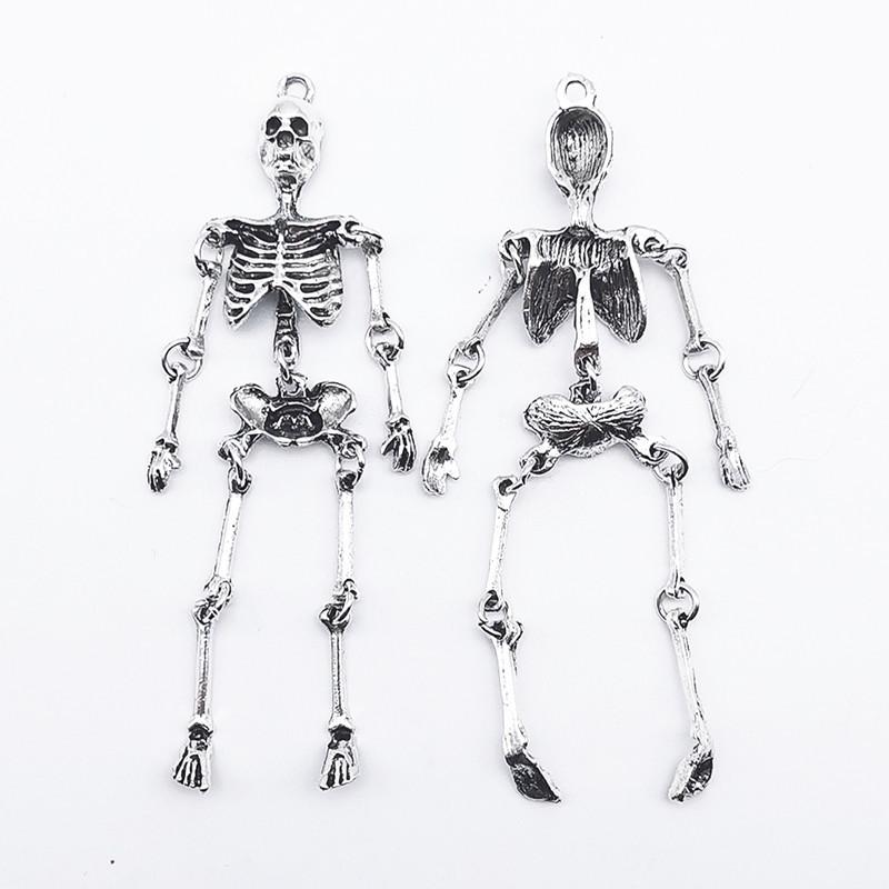 New European and American Cross-border Retro Skeleton Pendant, DIY Alloy Pendant, Halloween Accessories.The Joints Are Movable
