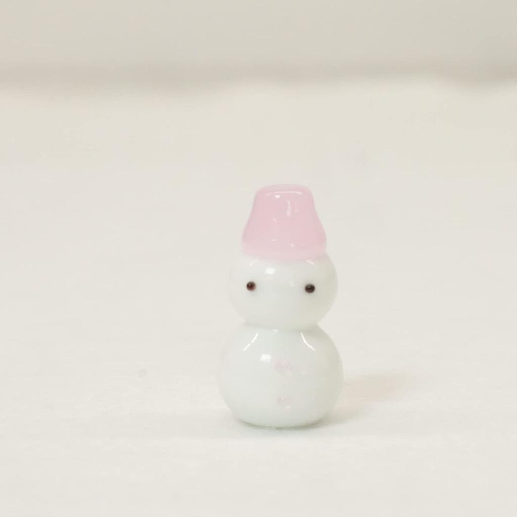 Castle Enterprise Cute Glass Craft Petit Series Snowman (Pink)