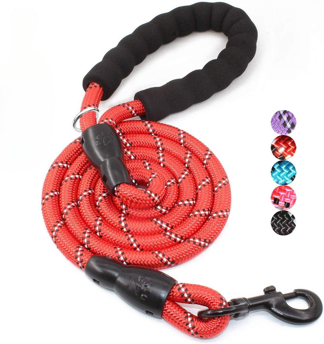 

Товары для животных Поводок для собак со светоотражающими элементами, многоцветный прочный нейлоновый круглый поводок для больших и средних собак, удобная мягкая ручка 2mx1cm красный