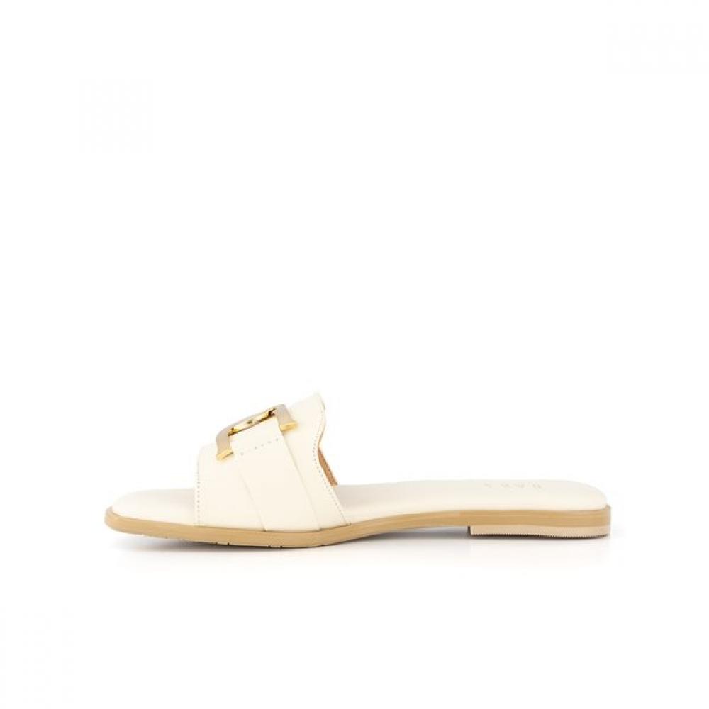 Daks Women S 2cm Dia Decoration Slip Mule Sandal Dld209 Ivory Gold
