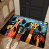 Cute Cat Dog  Pattern New Entrance Floor Mat Bathroom Absorbent Foot Door Mat Horror Skeleton Decoration Nonslip Area Foot Mats
